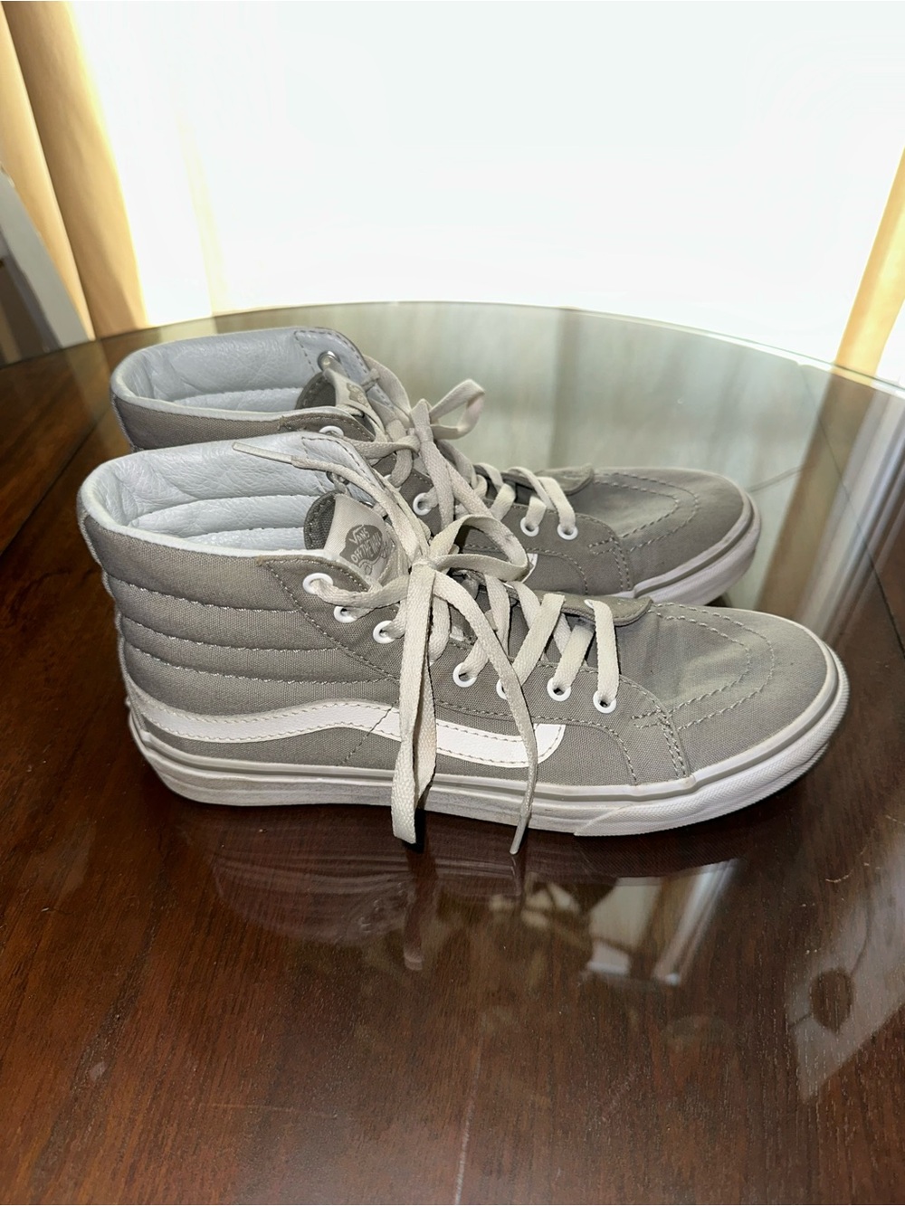 Vans High Top Sneakers in Light Gray and White - Vans - Picture 2 of 6